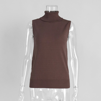 Tank Top Wanita Kasual Musim Panas Kerah Mandarin 180g Pinggang Sedang Bahan Bernapas Ramah Lingkungan Slim Fit Kancing Resleting