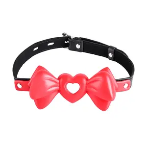 Heart Candy Silicone Mouth Plug Female Slave Gag BDSM Role Playing Bondage Restraints Open Mouth Breathable SM