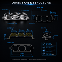 Lentille optique transparente 3-en-1 Lianlong en PC pour module de phare LED de moto électrique, projecteur de phare de scooter à haute transmission