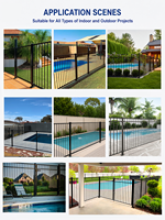 Barrière de sécurité en métal blanc de qualité export pour piscine, conception sans entretien, en alliage robuste, vente en gros