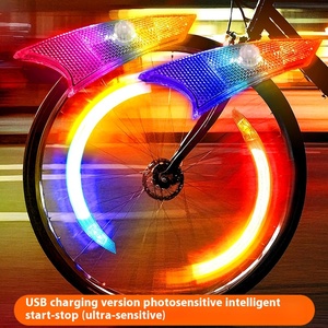 USB <b>Charging</b> Waterproof Mountain Bike Wheel Light Cross-Border New Product Manufacturer Hot Wheel Bicycle Spoke Light Tire Flash - Product Image 4