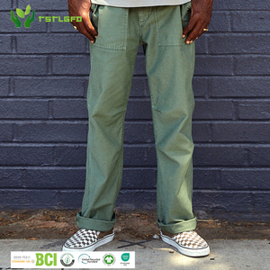 Pantalones Cargo de Lona Casuales para Hombre de Alta Calidad, al por Mayor, Lisos, Personalizables, Reciclados, con Botones - Product Image 1