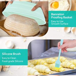 Sourdough Proofing Basket Set 2Pcs Oval <b>Silicone</b> Bread <b>Baking</b> Supplies Sourdough Baskets Complete Bread <b>Baking</b> Kit - Product Image 2