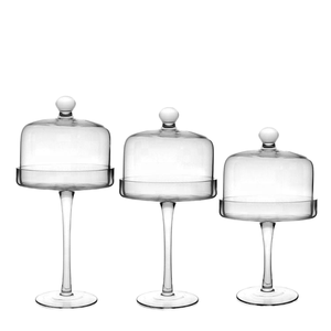 Yaratıcı INS tasarım kadeh şeklinde kullanımlık kek cam çanak kapak ile ev ve otel kullanımı için zarif yuvarlak desen - Product Image 1