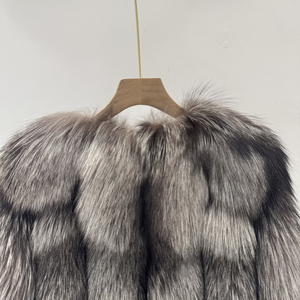 Venta Directa de Fábrica Abrigo de Piel Real de Zorro Natural para Mujer Chaqueta con Piel de Zorro - Product Image 4