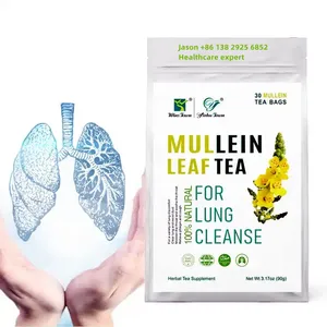 Biểu tượng tùy chỉnh mullein lá trà phổi làm sạch và không bị cản trở thở 30 túi Detox trà caffeine miễn phí