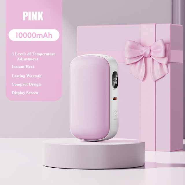 2025 New Winter Gift Double Sided Heat Electric Hand Warmer Power Bank 10000mAh Cute Portable Charger