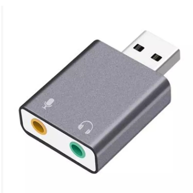 Justlink USB External Sound Card 7.1 Channel Virtual Surround Audio Adapter with 3.5mm Headphone Microphone Jack USB Sound Card