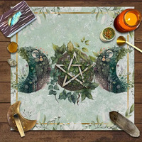 Tapis de jeu portable et pliable en boue de diatomée à motif personnalisé, taille 800mm*800mm, antidérapant, insonorisant, pour cartes de tarot américaines et mahjong