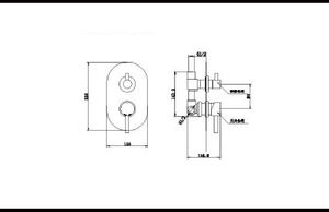 Nuovo Design in ottone Doal maniglie piatto Ovale Incasso doccia con deviatore - Product Image 3