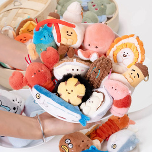 Pendentif en peluche mignon et moelleux de la série fruits de mer, crevettes, crabes, poissons en peluche, porte-clés, décoration de sac à dos, cadeau pour filles - Product Image 2