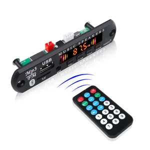 Wireless 5.0 5V 12V MP3 WMA Decoder Board Car Audio USB TF FM Radio Module Color Screen MP3 Player with Remote Control