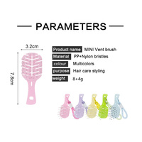 Nouveautés : Brosse à cheveux démêlante compacte en nylon pour voyage et massage, format mini porte-clés, fournisseur fabricant