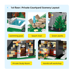 Jie Star 89158 <span class=keywords><strong>Ararat</strong></span> Hotel Blocs de construction Modèle Ornement Jouet éducatif à assembler pour enfants Ensemble de blocs de construction en plastique Vente en gros - Product Image 6