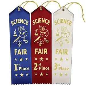 1st - 2nd - 3rd Place Science Fair Penghargaan Pita dengan Termasuk Acara Kartu dan Tali