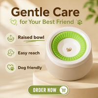 Gamelle pour animaux domestiques (chats et chiens) d'intérieur, anti-poussière, antibactérienne, facile à nettoyer, avec volume d'eau réglable (600 ml et 1200 ml), ne mouillant pas la bouche – Vente en gros