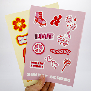 Adesivi personalizzati personalizzati stampa adesivi impermeabili Pvc vinile carta Logo Glitter Kiss Cut adesivi foglio per bambini - Product Image 1