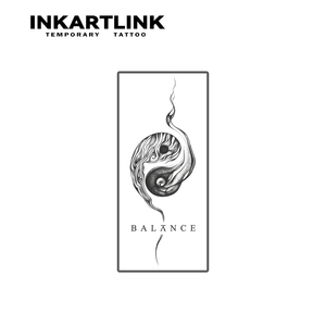 INKARTLINK Autocollant <span class=keywords><strong>de</strong></span> tatouage semi-permanent personnalisé Yin Yang Équilibre Artistique Corporel Imperméable Longue Durée 2 Semaines <span class=keywords><strong>Encre</strong></span> <span class=keywords><strong>Jagua</strong></span> - Product Image 5