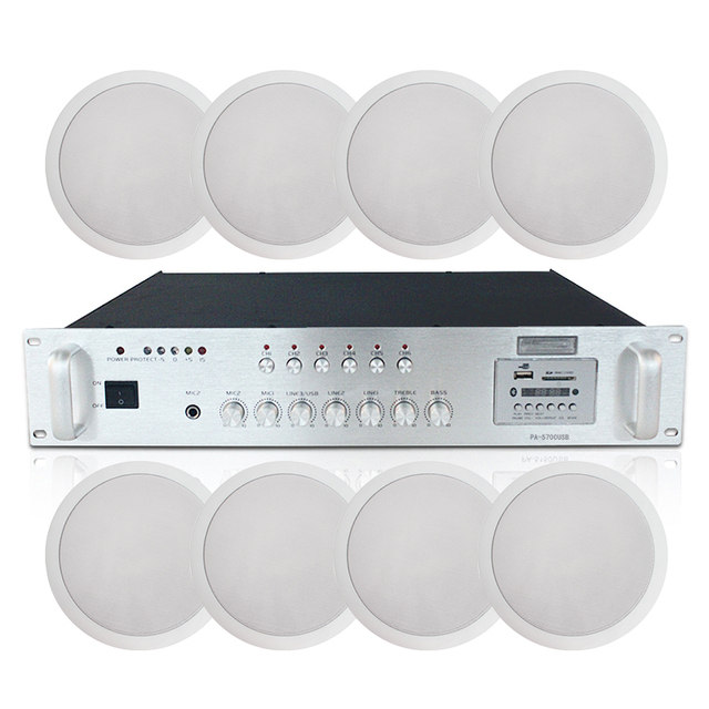 803 4 Inch 8*60W High Fidelity Powerful BT Wireless Ceiling Speaker Sets Sound System for Church Speaker