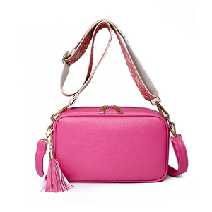 Groothandel Custom Dames Baby Blauw Roze Pu Lederen Schoudertas Gitaar Strap Crossbody Tas Met Kwastje - Product Image 3