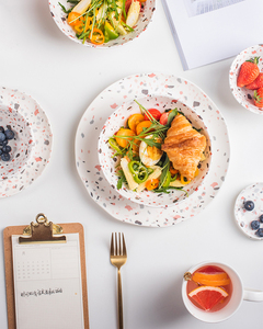 Ensemble d'assiettes à dîner en céramique à motif terrazzo LovingHome, <span class=keywords><strong>vaisselle</strong></span> en porcelaine pour la maison, accessoires de <span class=keywords><strong>table</strong></span> pour restaurant, décoration de salle à manger - Product Image 4