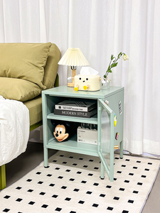 <span class=keywords><strong>Table</strong></span> <span class=keywords><strong>de</strong></span> <span class=keywords><strong>Chevet</strong></span> en Acier Écologique avec Étagère pour Chambre à Coucher <span class=keywords><strong>et</strong></span> Salon – Meuble d'Appoint Sûr <span class=keywords><strong>et</strong></span> Écologique - Product Image 5