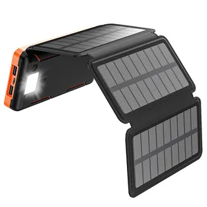 Hiluckey-cargador de batería de 16000Mah para Samsung, 4 paneles solares ligeros profesionales