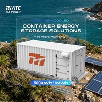 Système de stockage d'énergie MATE 20 pieds BESS en conteneur 500 kWh 1 MWh Batterie LiFePO4 280 Ah Refroidie par air pour le stockage d'énergie renouvelable en île