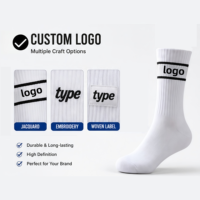 Chaussettes de sport personnalisées, faible MOQ, processus jacquard, logo OEM, chaussettes mi-mollet, couleur personnalisée, chaussettes athlétiques en coton, fabrication en usine