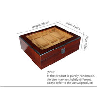 Boîte à montres AURORA en bois de séquoia faite à la main, grande capacité, avec finition laquée en bois de santal rouge, personnalisable, couleur sur mesure, vente en gros