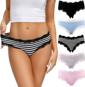 Custom Women's Underwear Lace Trim Soft Breathable Cotton Brief Ladies <strong>Panties</strong> - Product Image 4