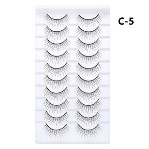 Lot de 10 paires de faux <span class=keywords><strong>cils</strong></span> synthétiques, bande complète monobloc, style Petite Devil, écologiques, imperméables, naturels - Product Image 1