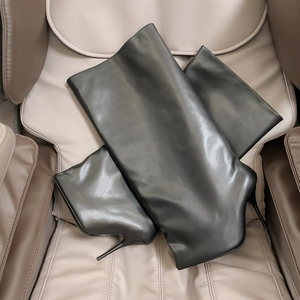 Nouvelles <span class=keywords><strong>Bottes</strong></span> Wader 110 mm pour <span class=keywords><strong>Femme</strong></span> Hiver 2026 en Cuir Noir, Modèle Large et Ample, <span class=keywords><strong>Bottes</strong></span> de Créateur pour <span class=keywords><strong>Femme</strong></span> - Product Image 5