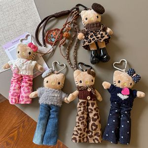 Porte-clés pendentif Hello Kitty en cuir <span class=keywords><strong>noir</strong></span> à imprimé léopard, style Wasteland, pour sac à dos, nouvelle collection - Product Image 1