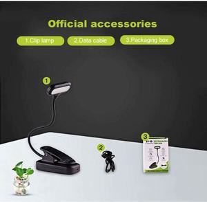 LED Eye Protection Eco-Friendly Modern Book <b>Night</b> <b>Light</b> Adjustable Mini Clip-On Study Desk Lamp <b>USB</b> Charging Flexible Travel - Product Image 2