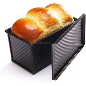 2021 Pullman Loaf Pan kapaklı yapışmaz Bakeware karbon çelik ekmek tost kalıp kapaklı ekmek pişirme için