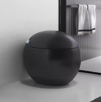 Sanitaires de salle de bain de luxe gris argenté noir, WC intelligent monobloc, cuvette de toilette ronde, siphon en S, toilette intelligente automatique