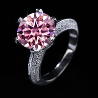 Bague en argent sterling S925 avec moissanite GRA 5 carats couleur D VVS pour femme, idéale pour fiançailles et mariage, avec gravure laser gratuite du logo.