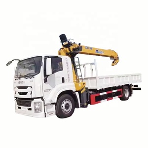 Grúa hidráulica telescópica Isuzu <span class=keywords><strong>de</strong></span> 8 toneladas montada en camión con caja <span class=keywords><strong>de</strong></span> cambios, bomba y motorreductor para transporte <span class=keywords><strong>de</strong></span> cargas pesadas (15m <span class=keywords><strong>de</strong></span> elevación) - Product Image 1