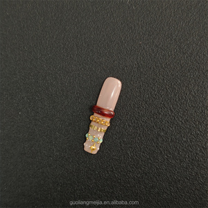 <span class=keywords><strong>Faux</strong></span> <span class=keywords><strong>ongles</strong></span> de style baroque à pression avec horloge 3D et pierre <span class=keywords><strong>turquoise</strong></span>, forme carrée longue pour événements - Product Image 4