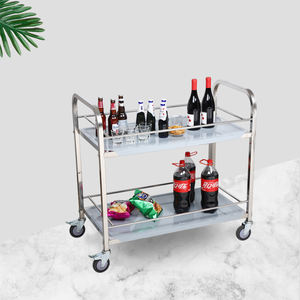 נייד מסעדת מזון נירוסטה שירות עגלת <span class=keywords><strong>2</strong></span> שכבות בר יין עגלת מלון אוכל עגלת שירות מפעל - Product Image 5