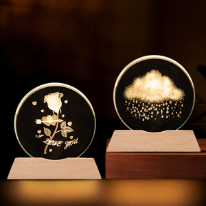 Lampada Notturna 3D in Cristallo a Forma di Croce, Souvenir, Lampada da Comodino, Decorazione da Tavolo, Sfera di Cristallo Personalizzata, Vendita all'Ingrosso - Product Image 2