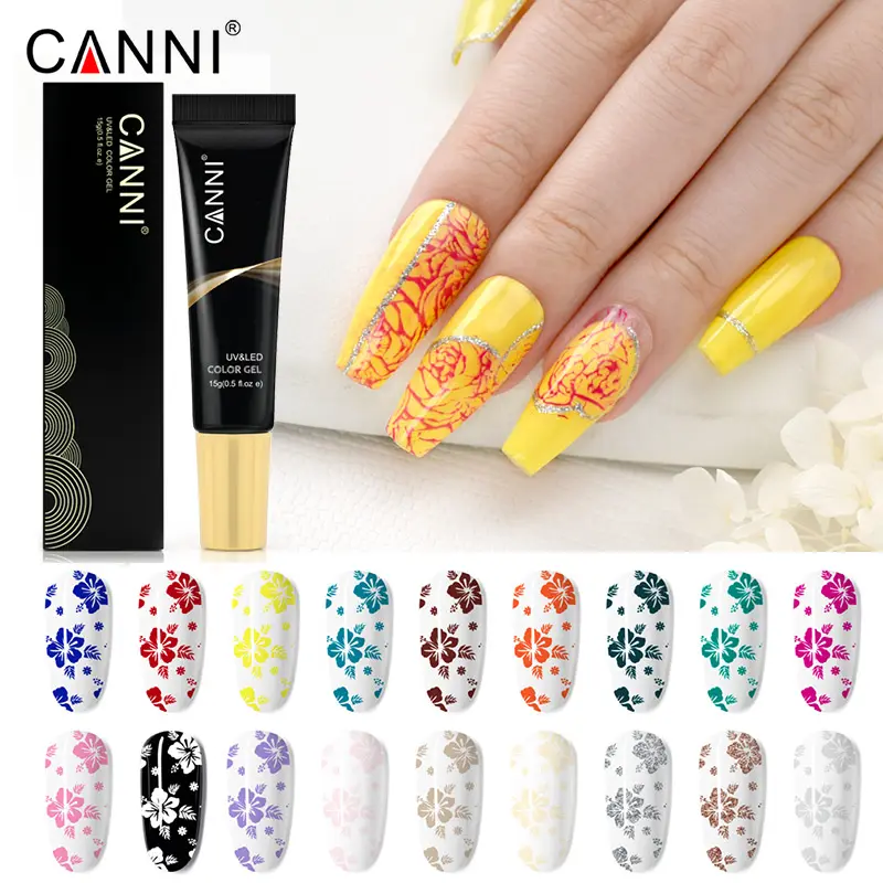 CANNI más 15ml acrílico de forro estampado Gel acrílico dibujo uñas de Gel polaco de pintura pigmento de esmalte de Gel