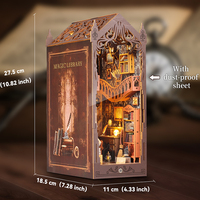 Kit de construction pour maison de poupée en bois, serre-livres avec lumières LED, cadeau de décoration pour la maison