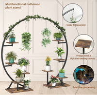 Étagère à plantes noire à 5 niveaux pour Pot de fleur, support de jardinière autoportant, décoration de la maison, stockage de plantes, support de salon, jardin