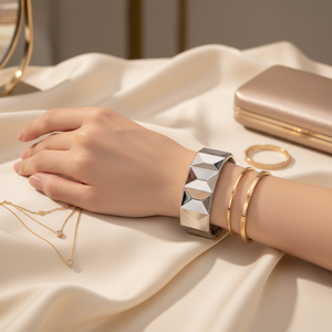 Braccialetti di moda a cerniera placcati in oro elegante Design braccialetto da donna - Product Image 3