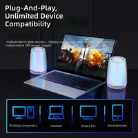 Haut-parleur portable en plastique 10W avec lumière rythmique RGB, Bluetooth 5.2, subwoofer audio, micro intégré, son surround TWS, lecteur personnalisé pour intérieur