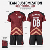 Tenue de football personnalisée pour jeunes, maillot à manches courtes en mesh extensible, kit sportif pour club de football junior, fourniture d'uniformes d'équipe
