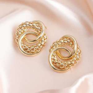 Pendientes Largos Geométricos Exagerados con Engaste de Bisel en Aleación Chapada en Oro y Rodio de Suxuan Jewelry para Bodas - Product Image 6