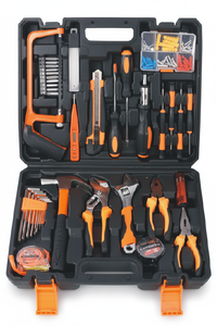 38PCS OEM Household Hand Tool <b>Set</b> with Bit Holder Portable DIY Home Repair Tool Kit Hard Case & Hacksaw - Product Image 1